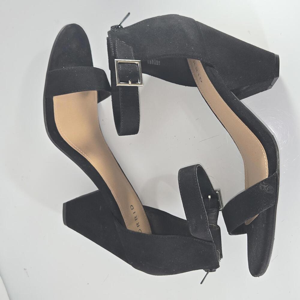 Torrid Women's Suede Strappy Block Heel Black Plus Size 11W - Picture 6 of 9